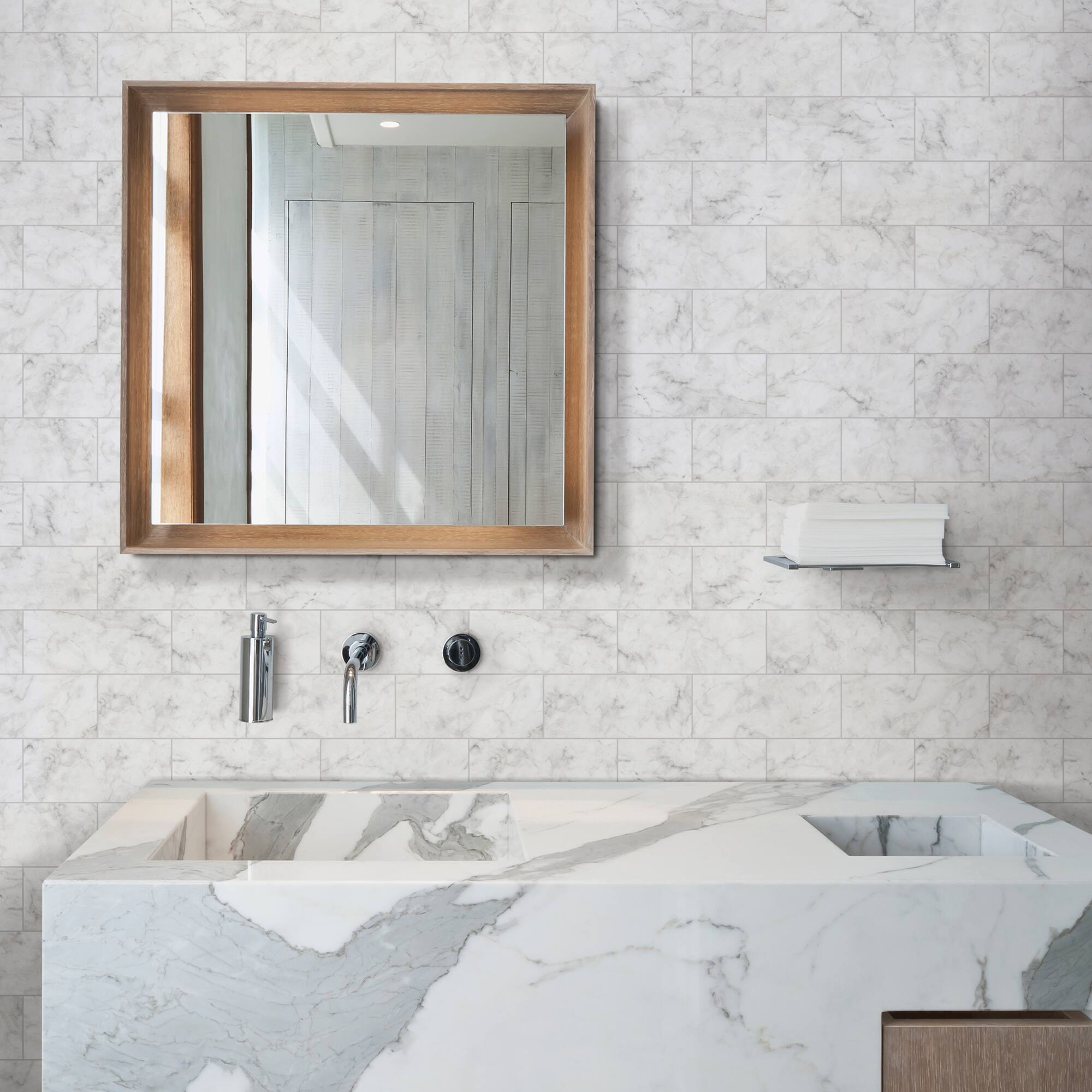 InHome Marble Tile Peel & Stick Backsplash